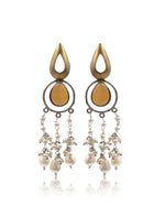 Load image into Gallery viewer, Noir Pearl Stone Earrings