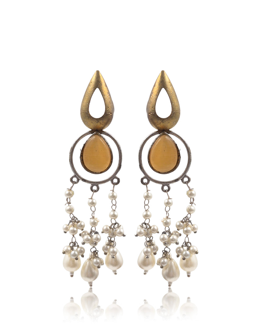 Noir Pearl Stone Earrings