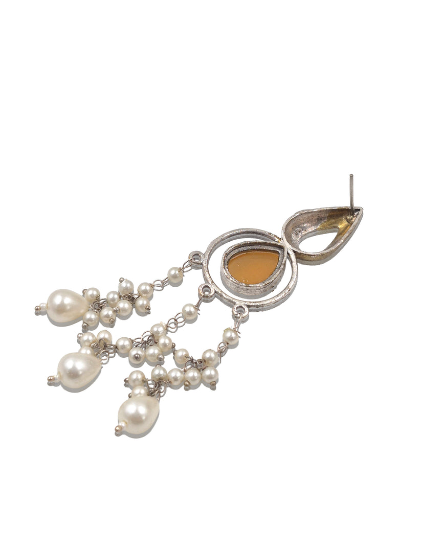 Noir Pearl Stone Earrings