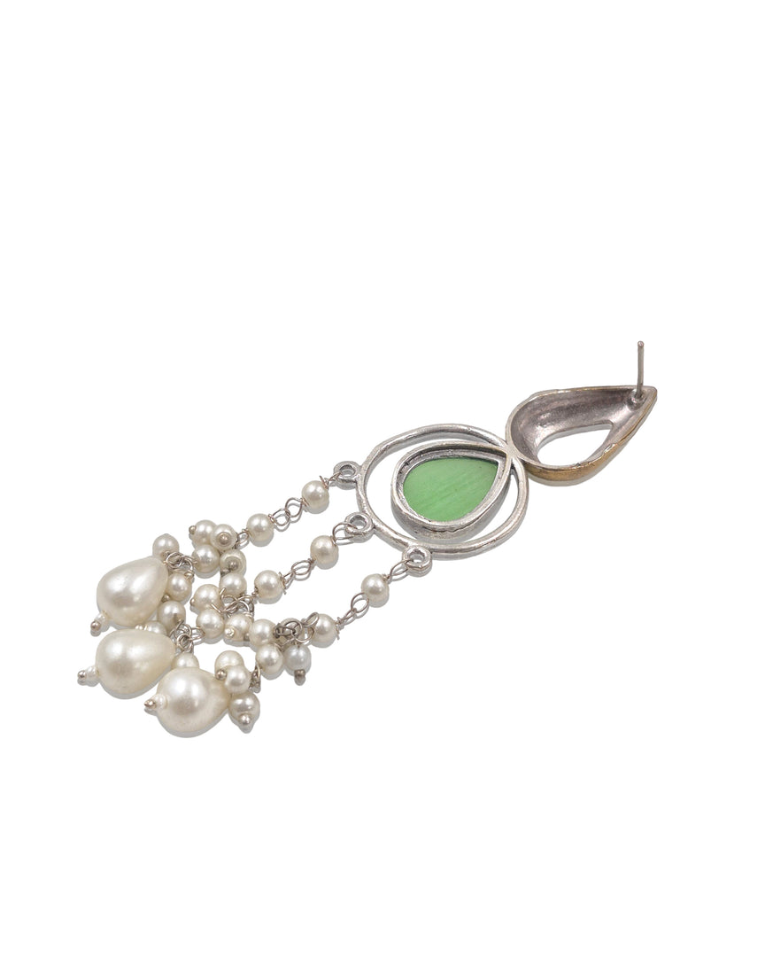 Noir Pearl Stone Earrings