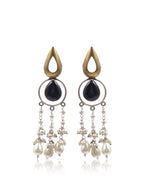 Load image into Gallery viewer, Noir Pearl Stone Earrings