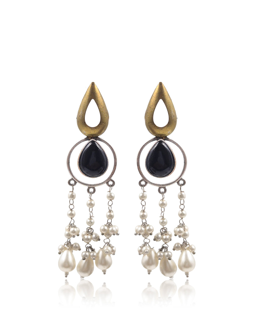 Noir Pearl Stone Earrings