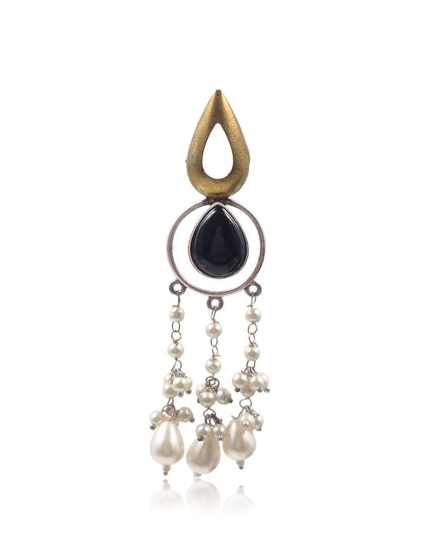 Noir Pearl Stone Earrings