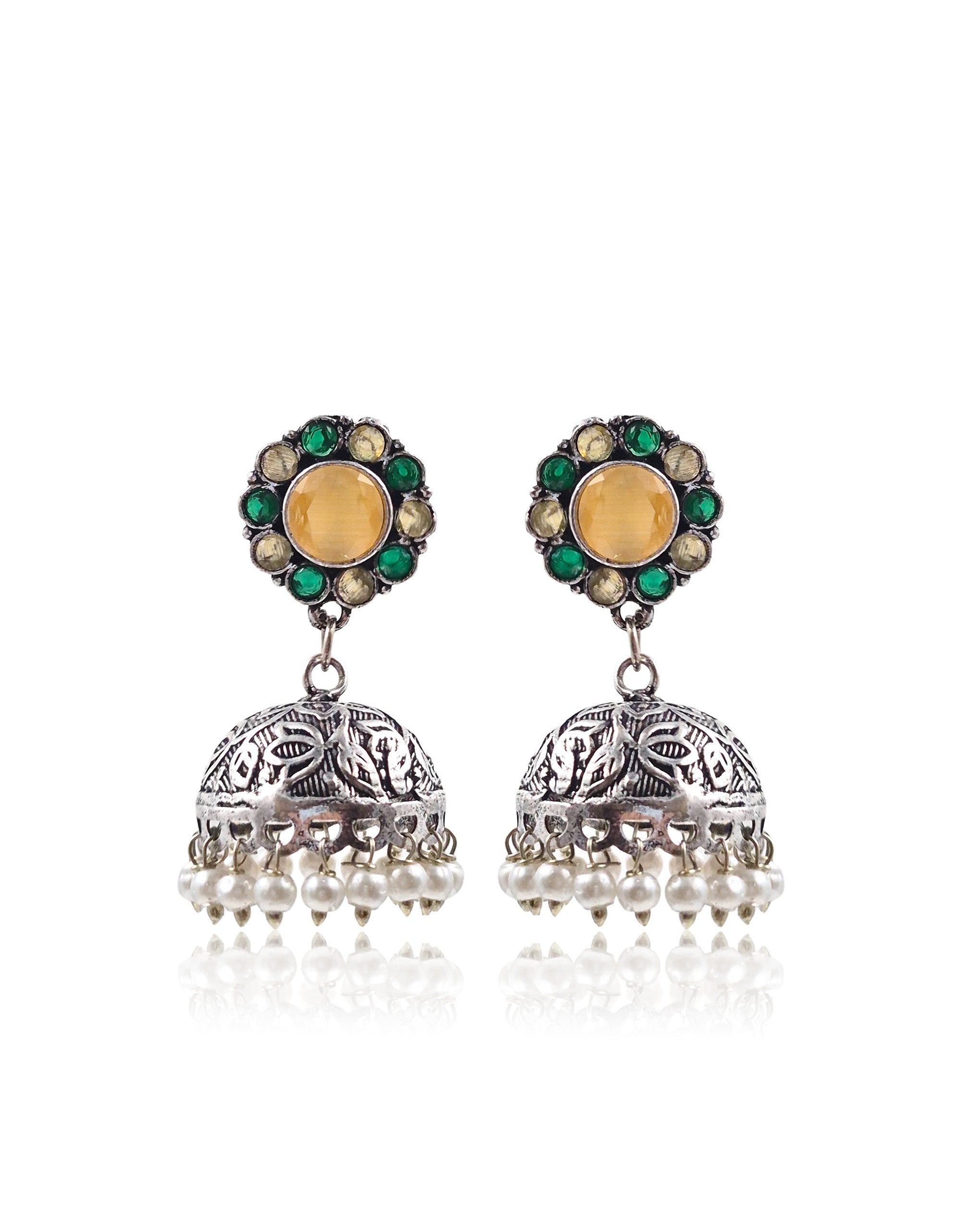 Dia Stone Jhumka Earrings