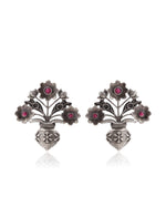 Load image into Gallery viewer, Unique Floral Pot Stud Earrings