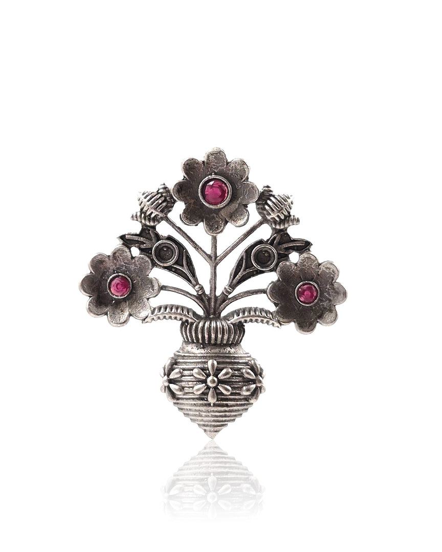 Unique Floral Pot Stud Earrings