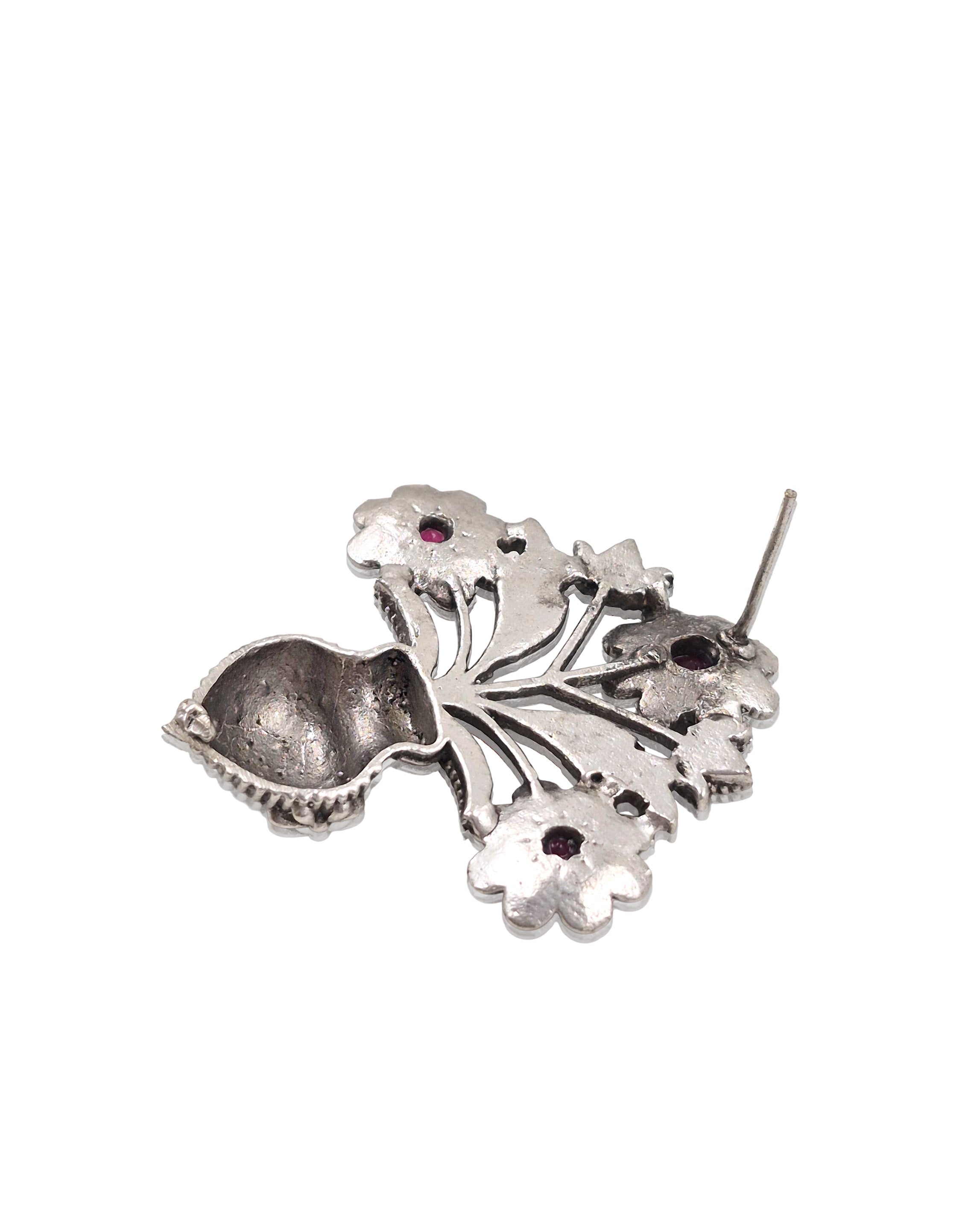 Unique Floral Pot Stud Earrings