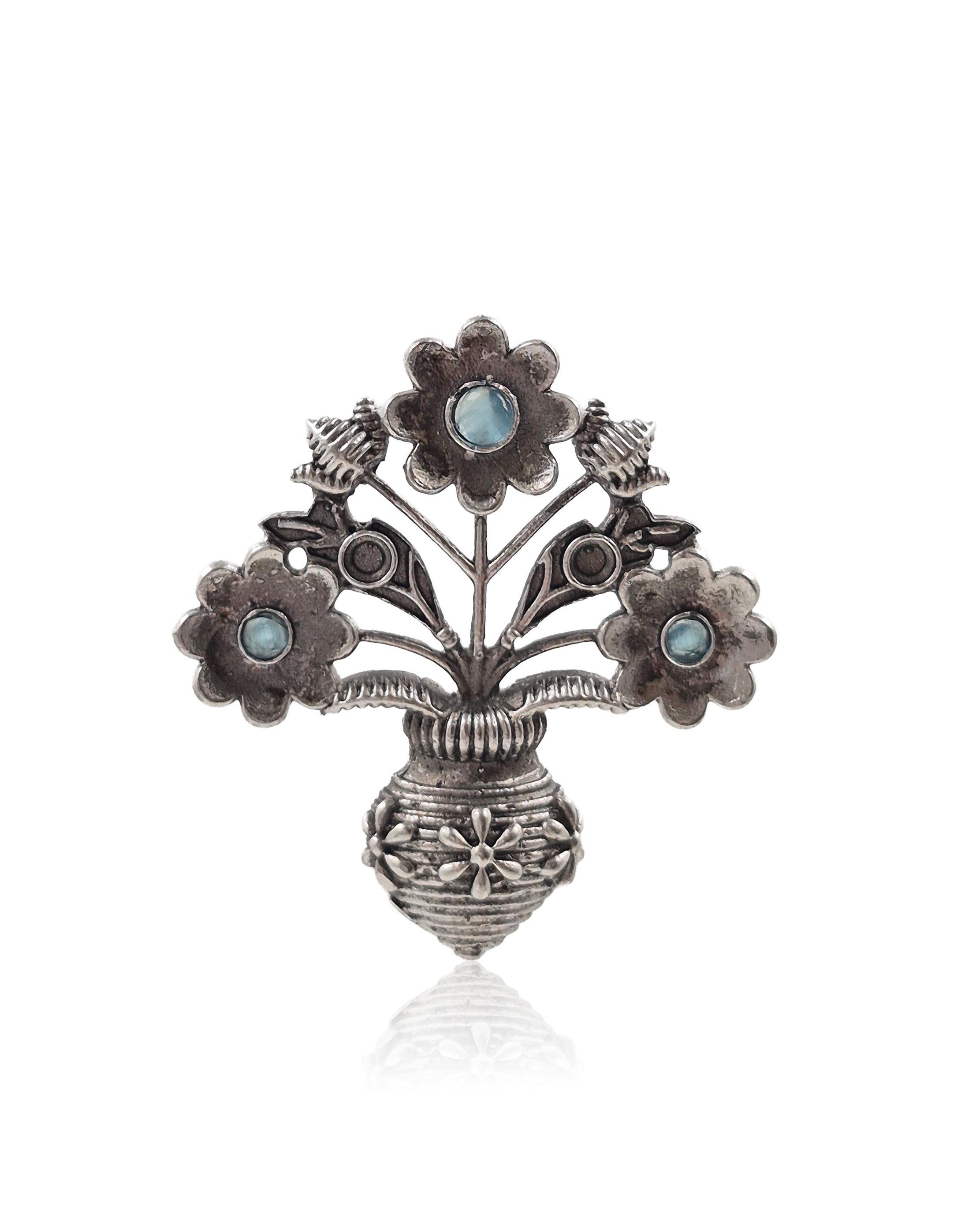 Unique Floral Pot Stud Earrings