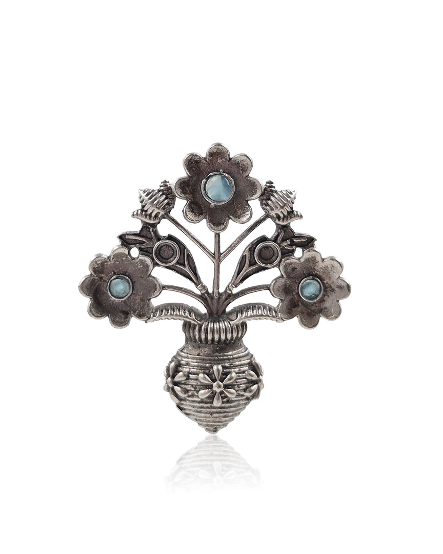 Unique Floral Pot Stud Earrings