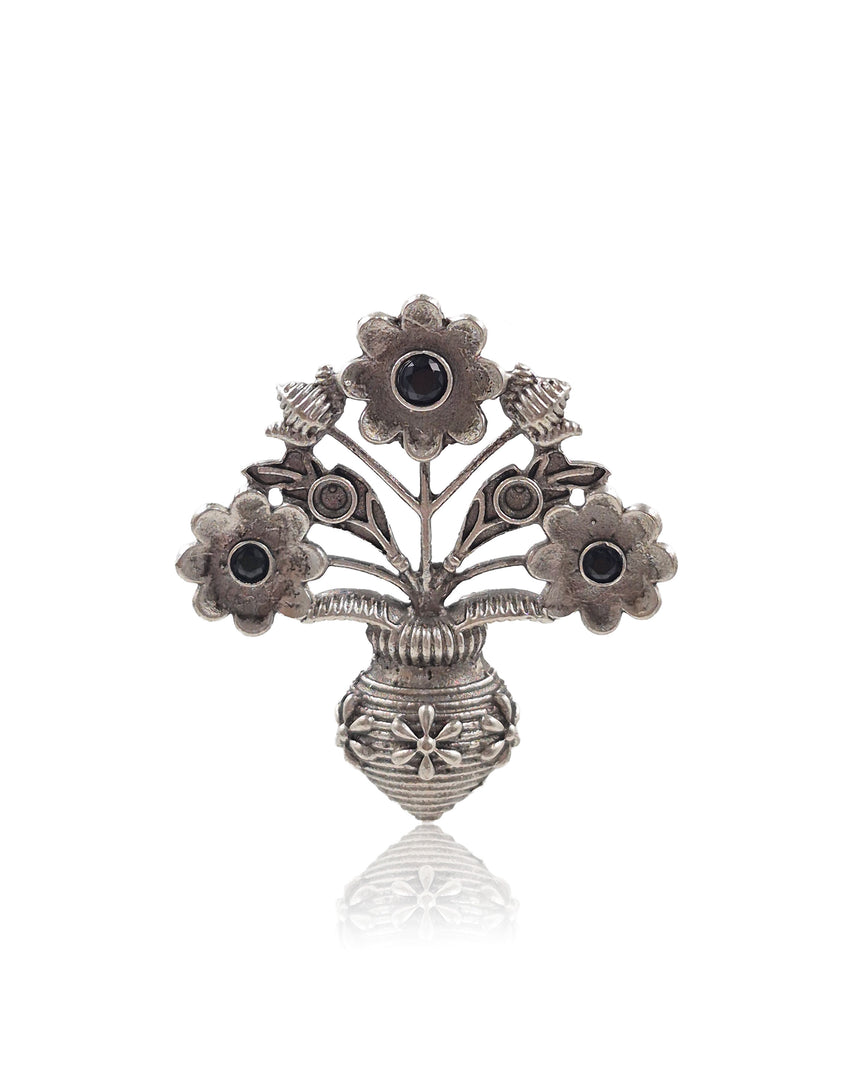 Unique Floral Pot Stud Earrings