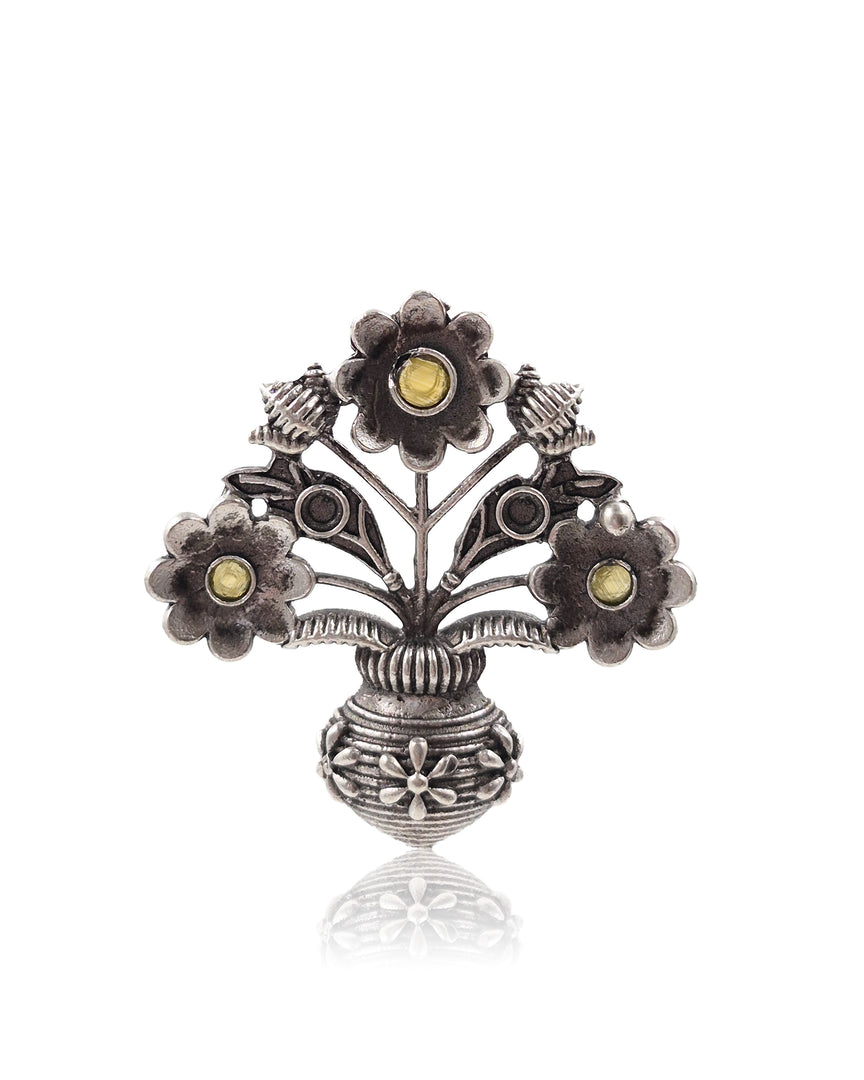 Unique Floral Pot Stud Earrings