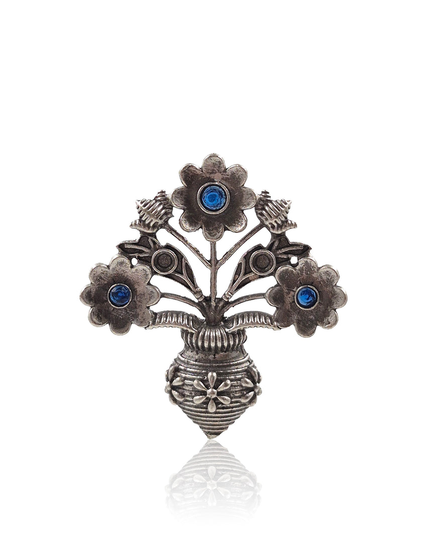 Unique Floral Pot Stud Earrings