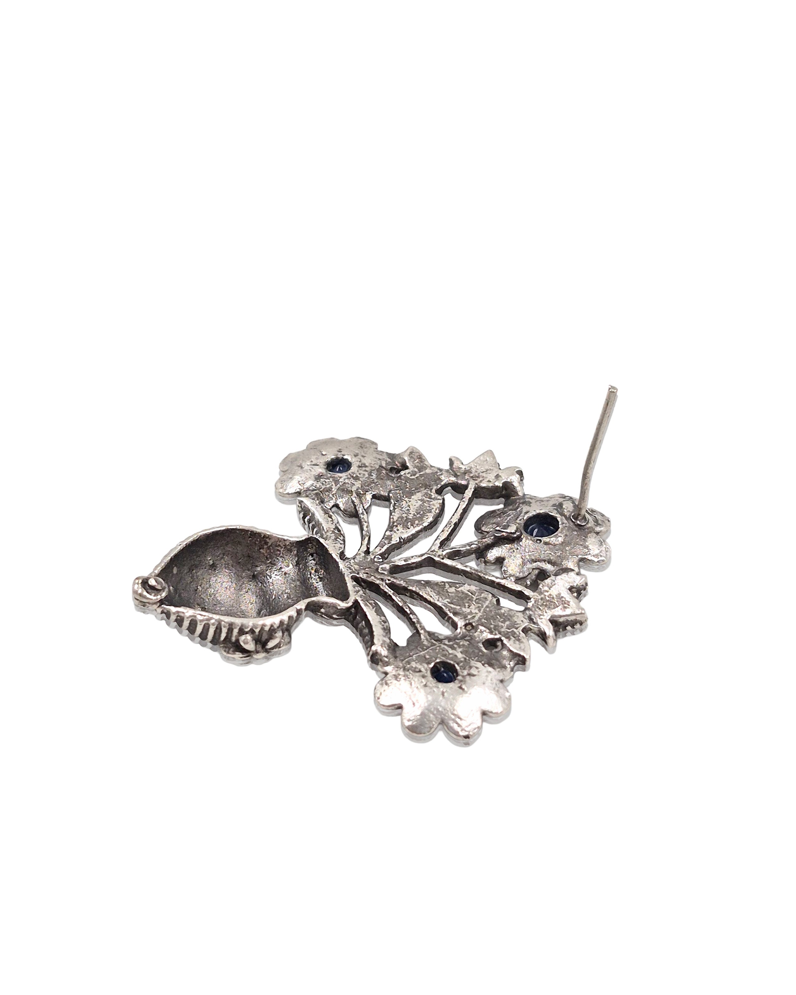 Unique Floral Pot Stud Earrings