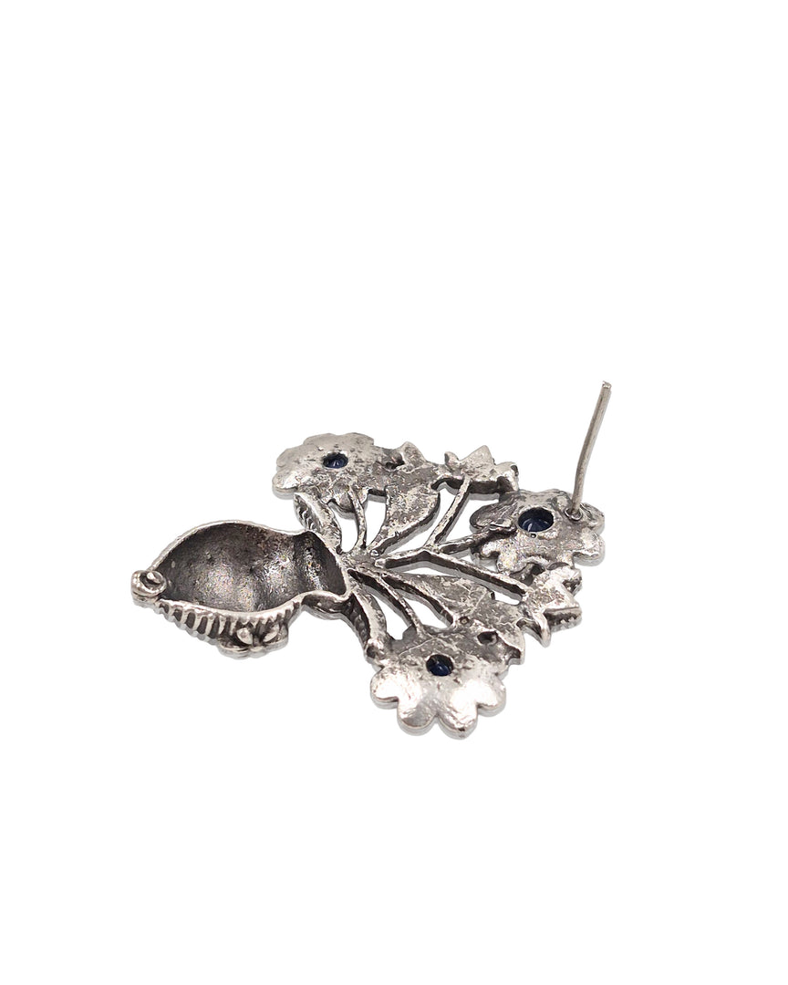 Unique Floral Pot Stud Earrings