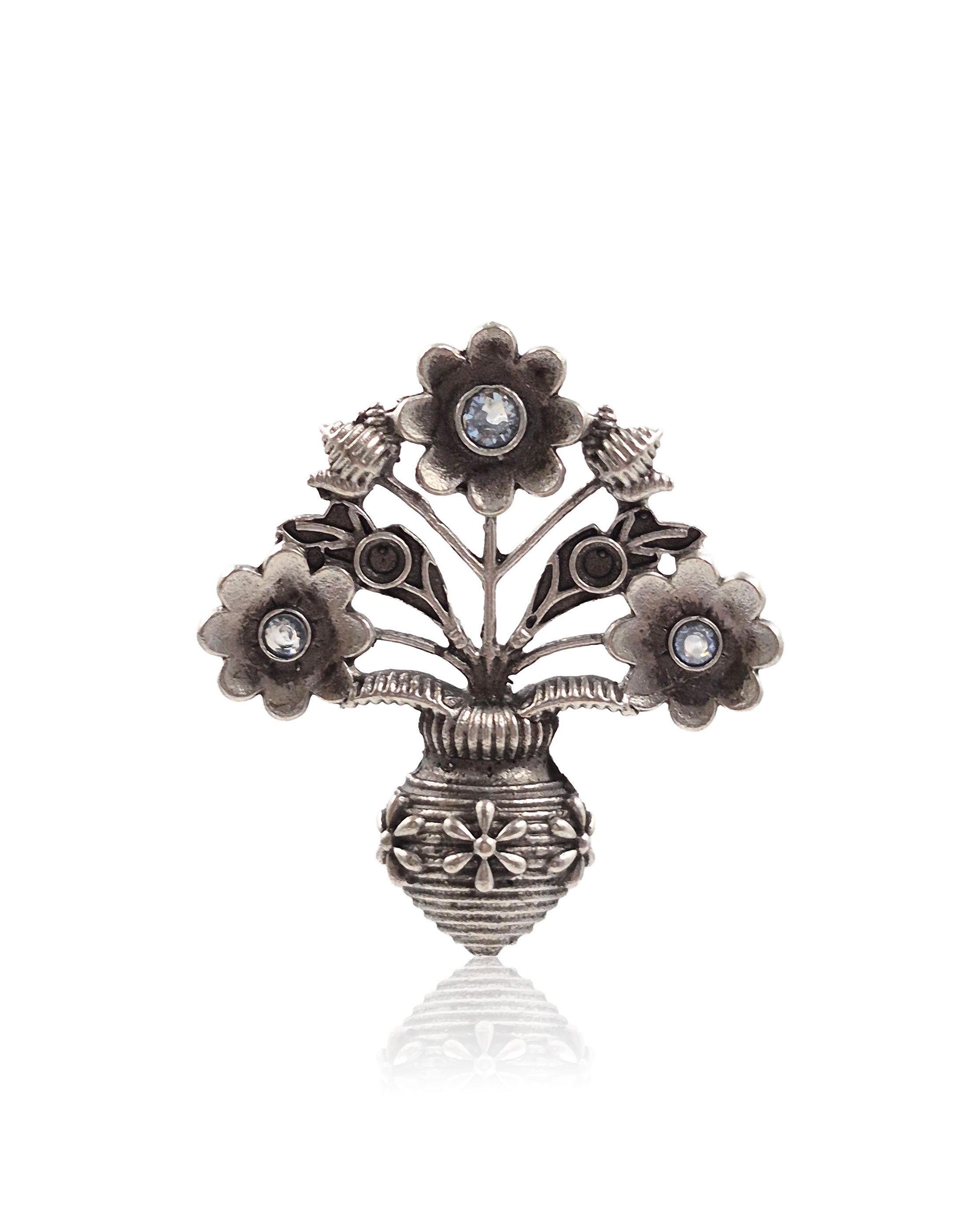 Unique Floral Pot Stud Earrings