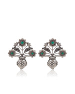 Load image into Gallery viewer, Unique Floral Pot Stud Earrings