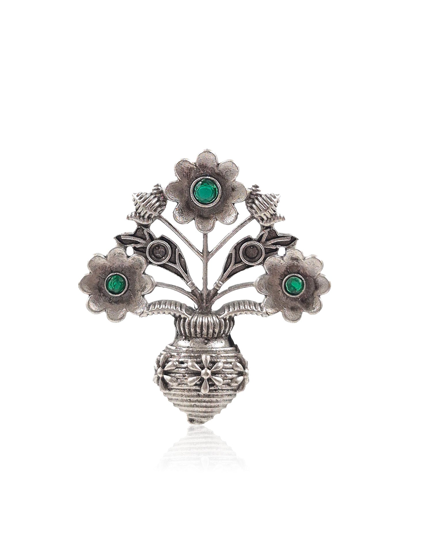 Unique Floral Pot Stud Earrings