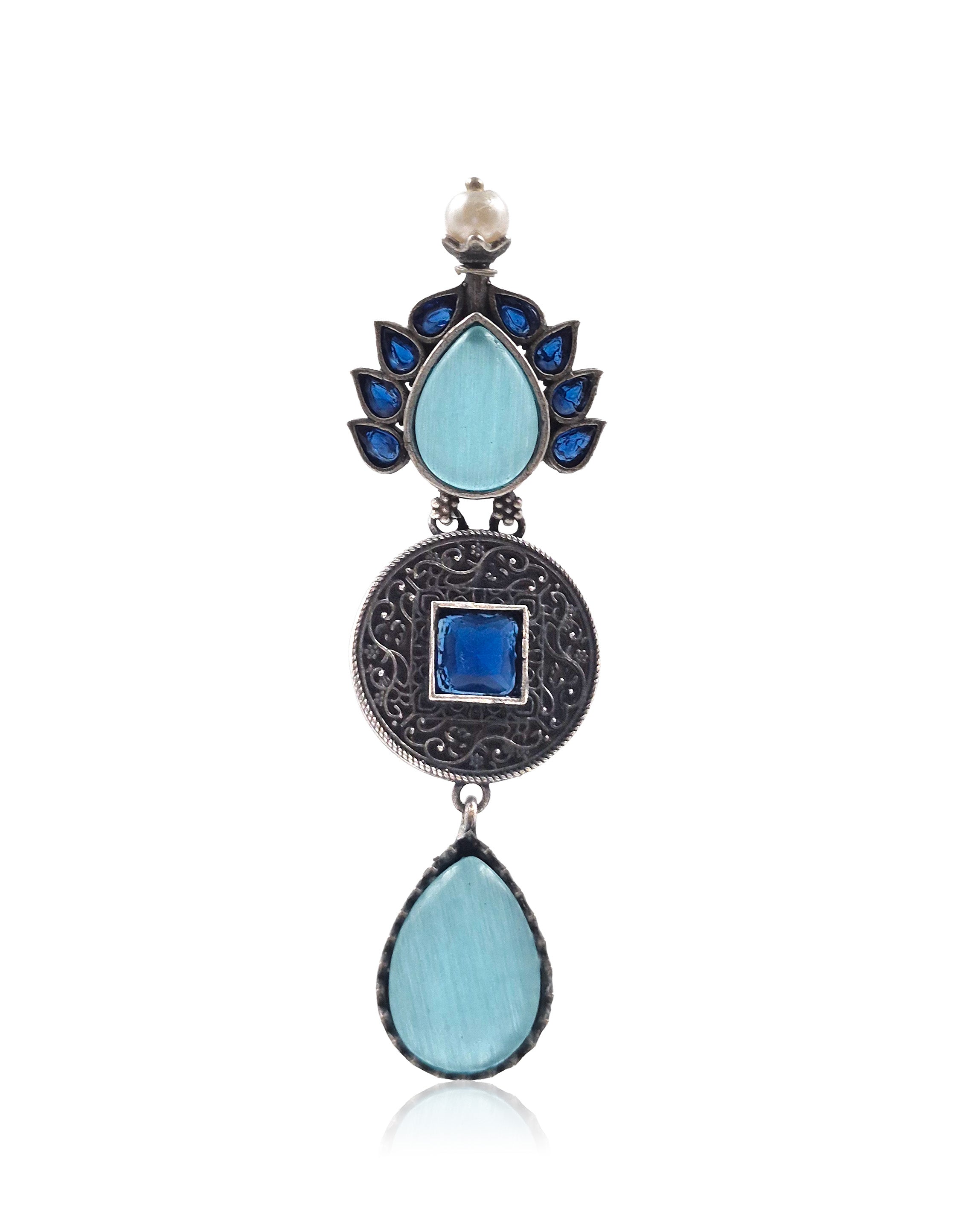 Mysticleaf Silver Bloom Stone Earrings