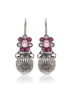 Load image into Gallery viewer, Ruby Tribal Pot Stone Earrings