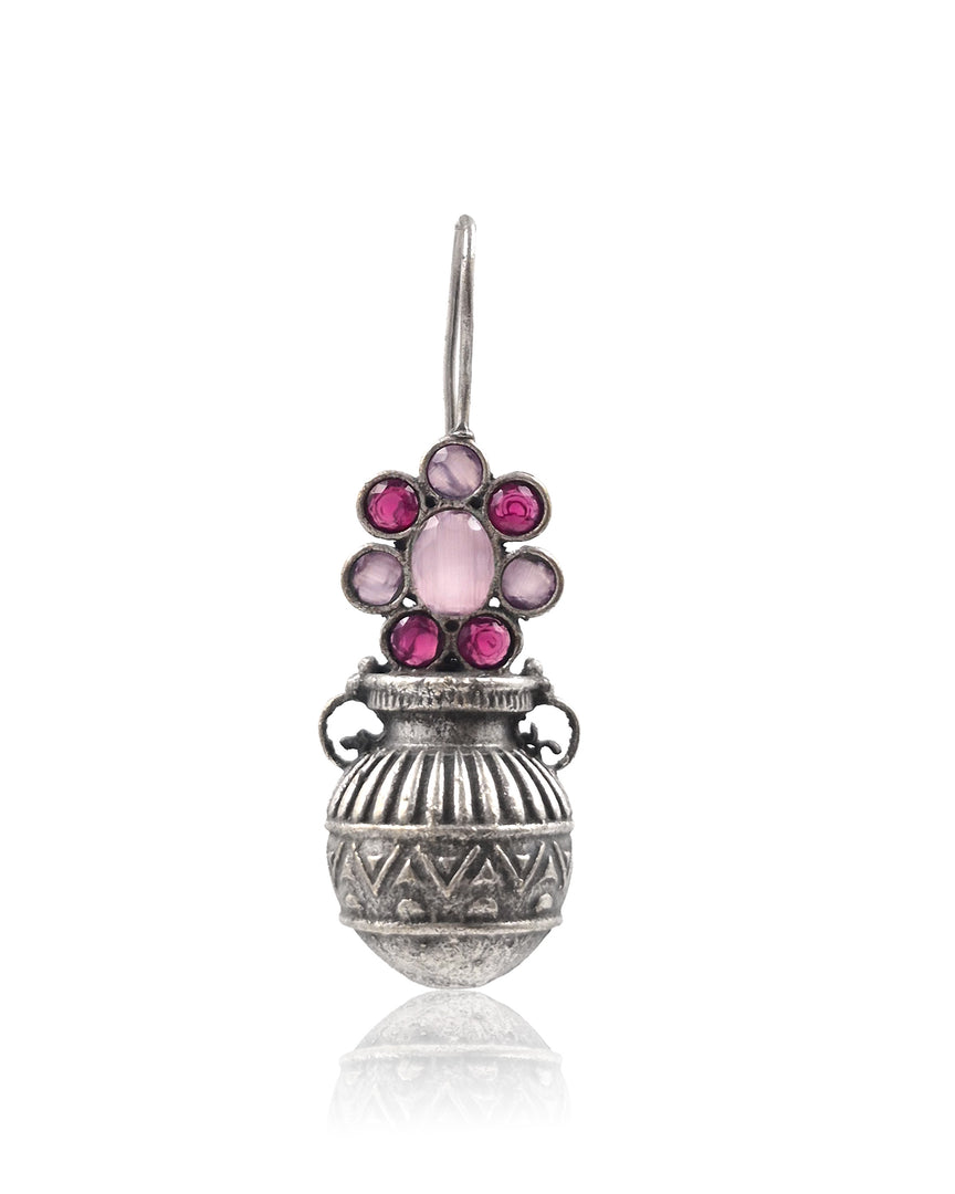 Ruby Tribal Pot Stone Earrings