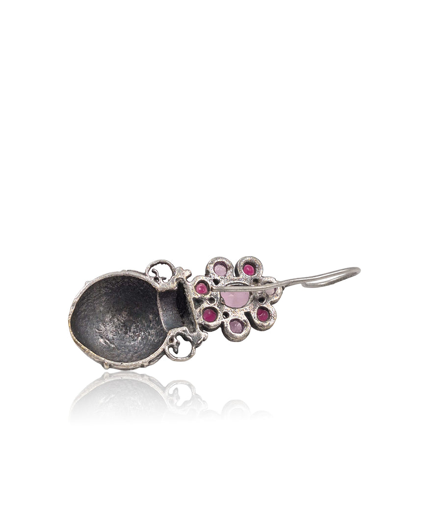 Ruby Tribal Pot Stone Earrings