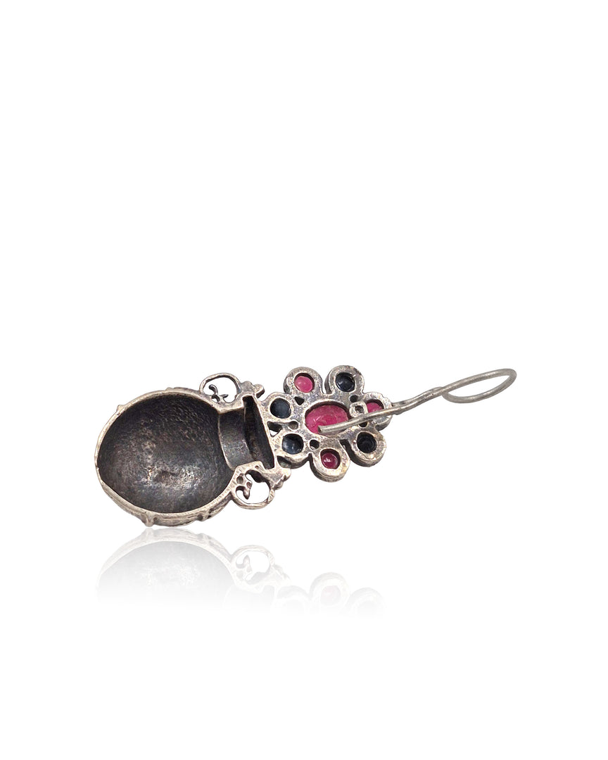 Ruby Tribal Pot Stone Earrings
