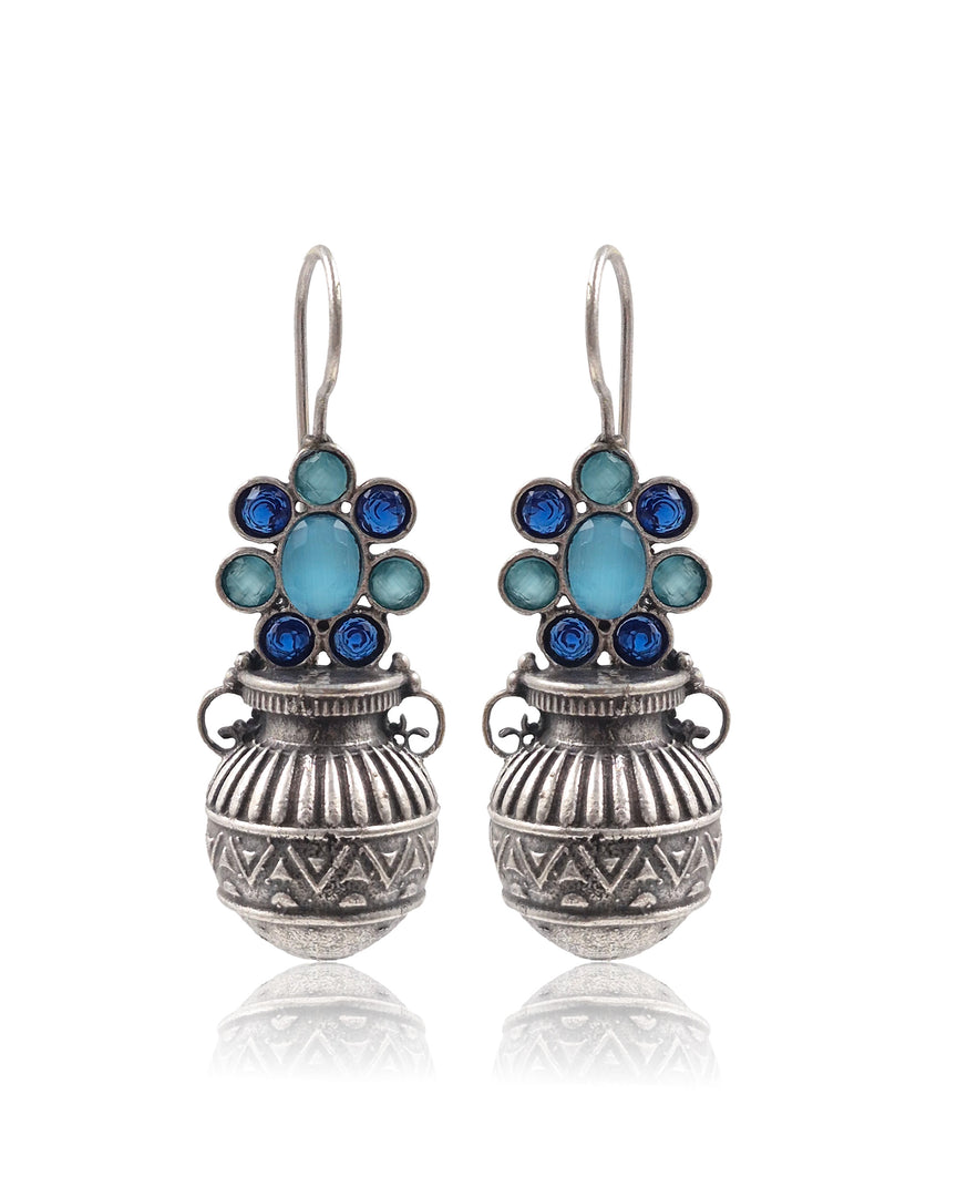 Ruby Tribal Pot Stone Earrings