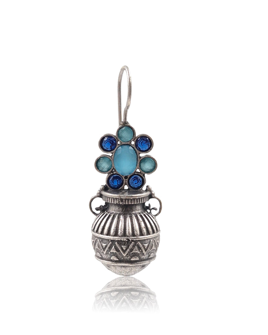 Ruby Tribal Pot Stone Earrings