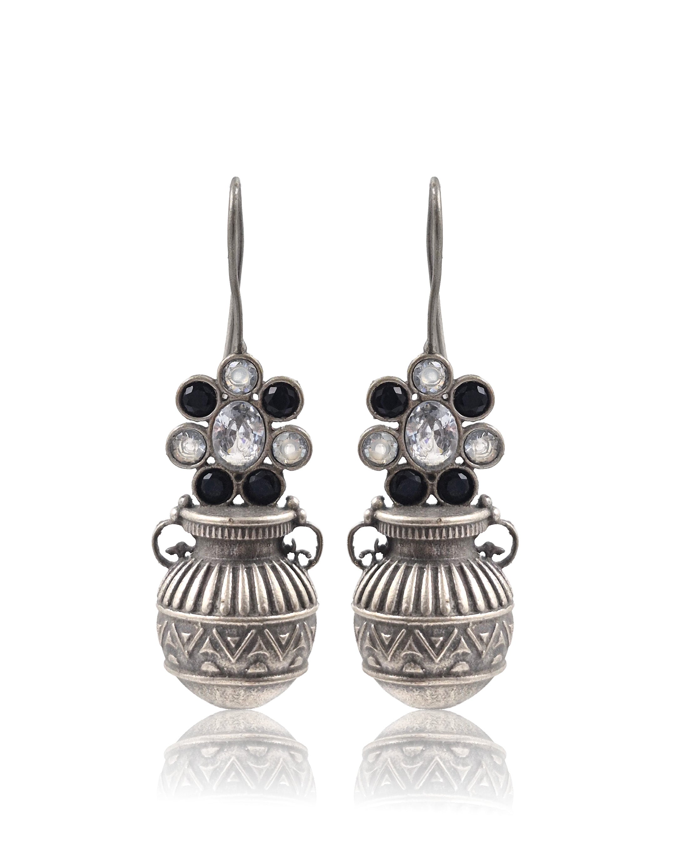 Ruby Tribal Pot Stone Earrings