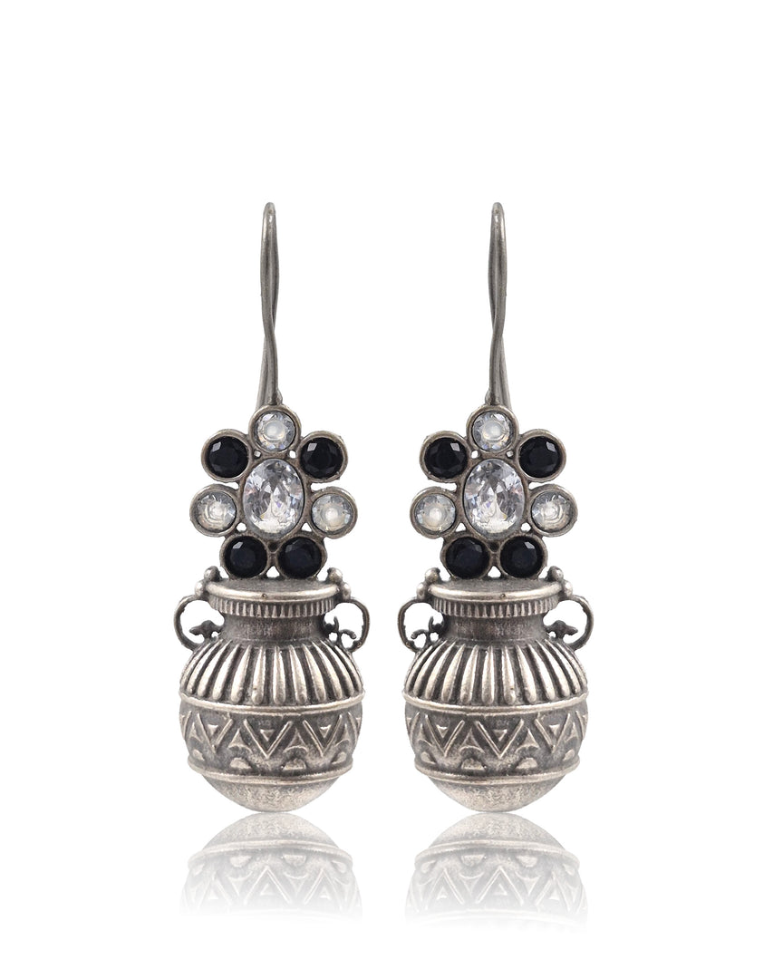 Ruby Tribal Pot Stone Earrings