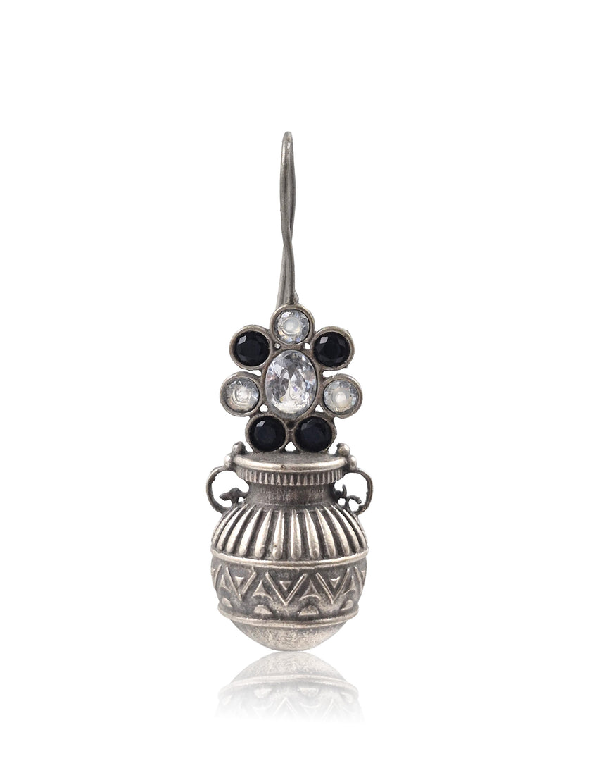 Ruby Tribal Pot Stone Earrings
