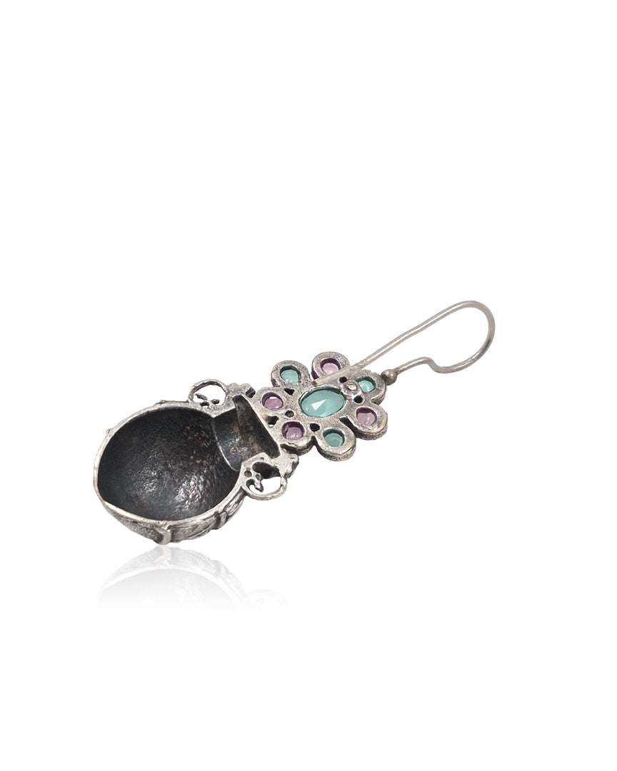 Ruby Tribal Pot Stone Earrings