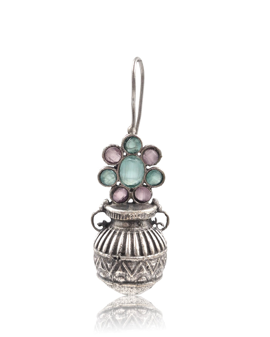 Ruby Tribal Pot Stone Earrings