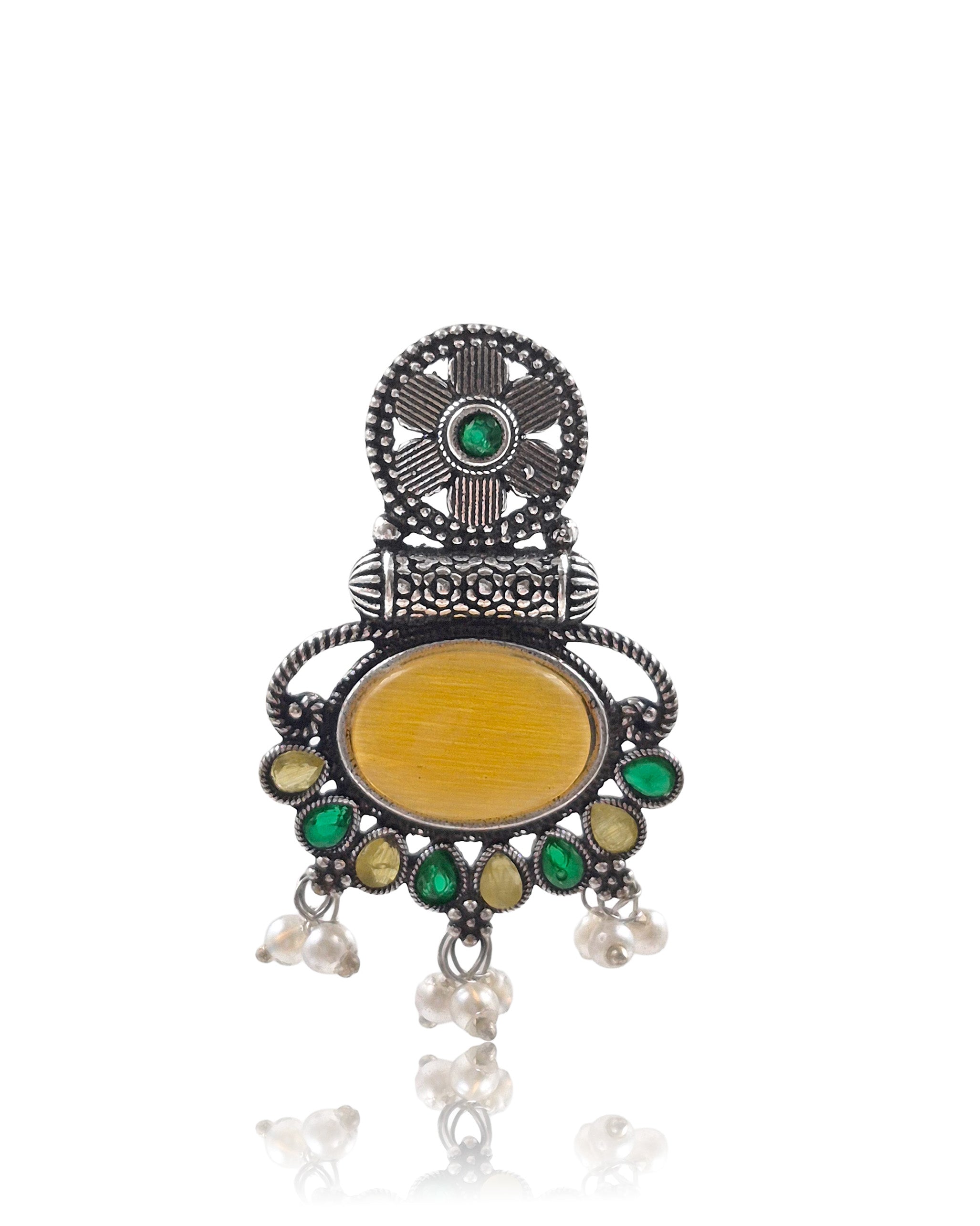 Prisha Ethnic Stone Earrings