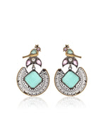 Load image into Gallery viewer, Peacock Stud Stone Earrings