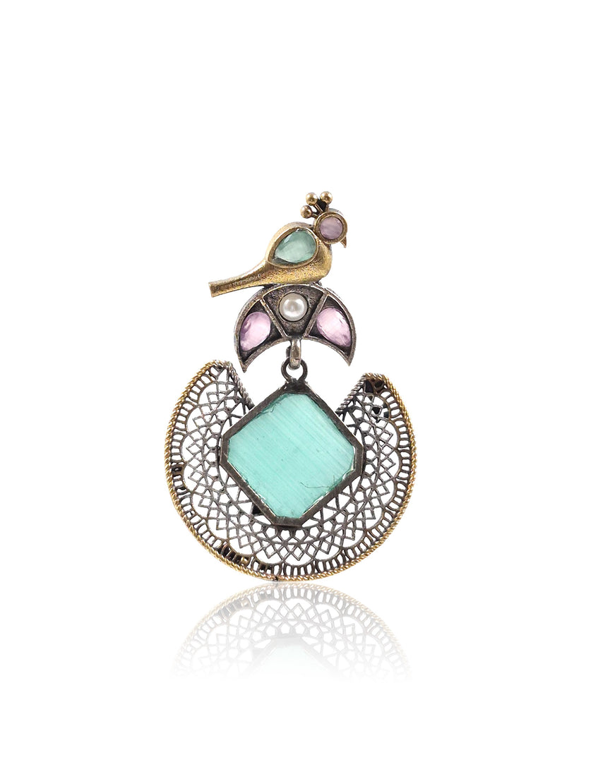 Peacock Stud Stone Earrings