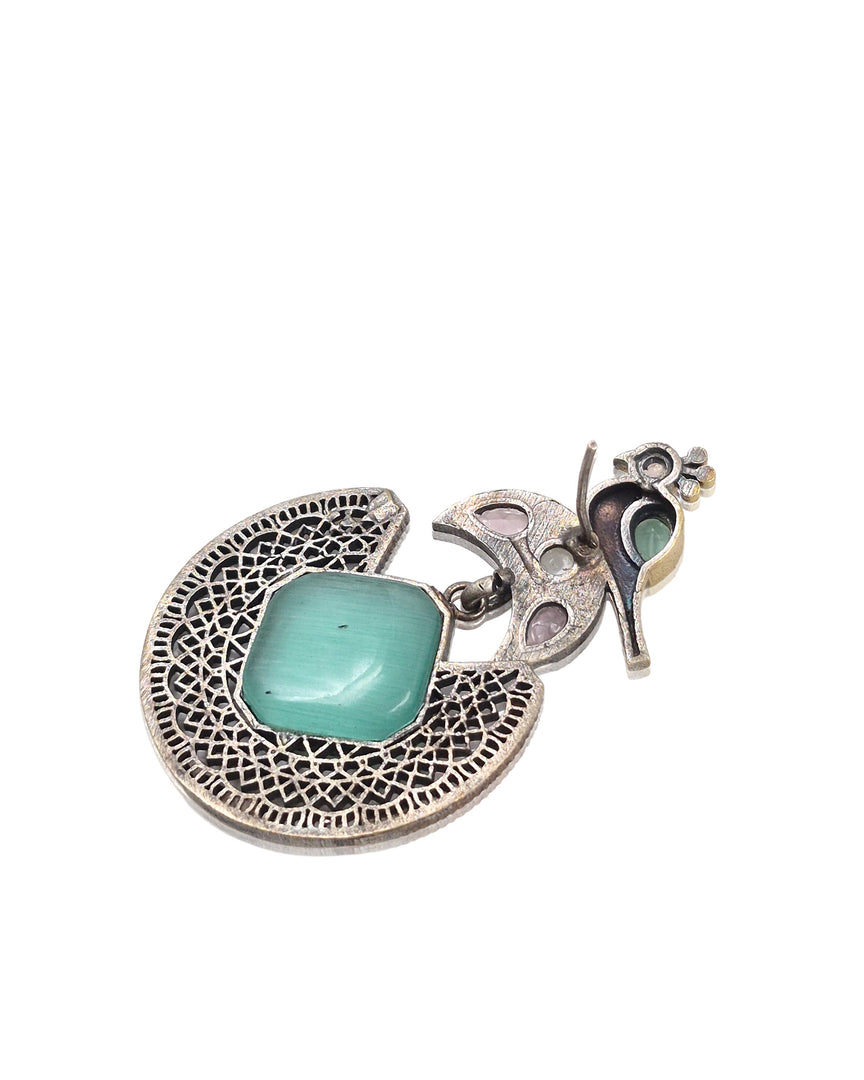 Peacock Stud Stone Earrings
