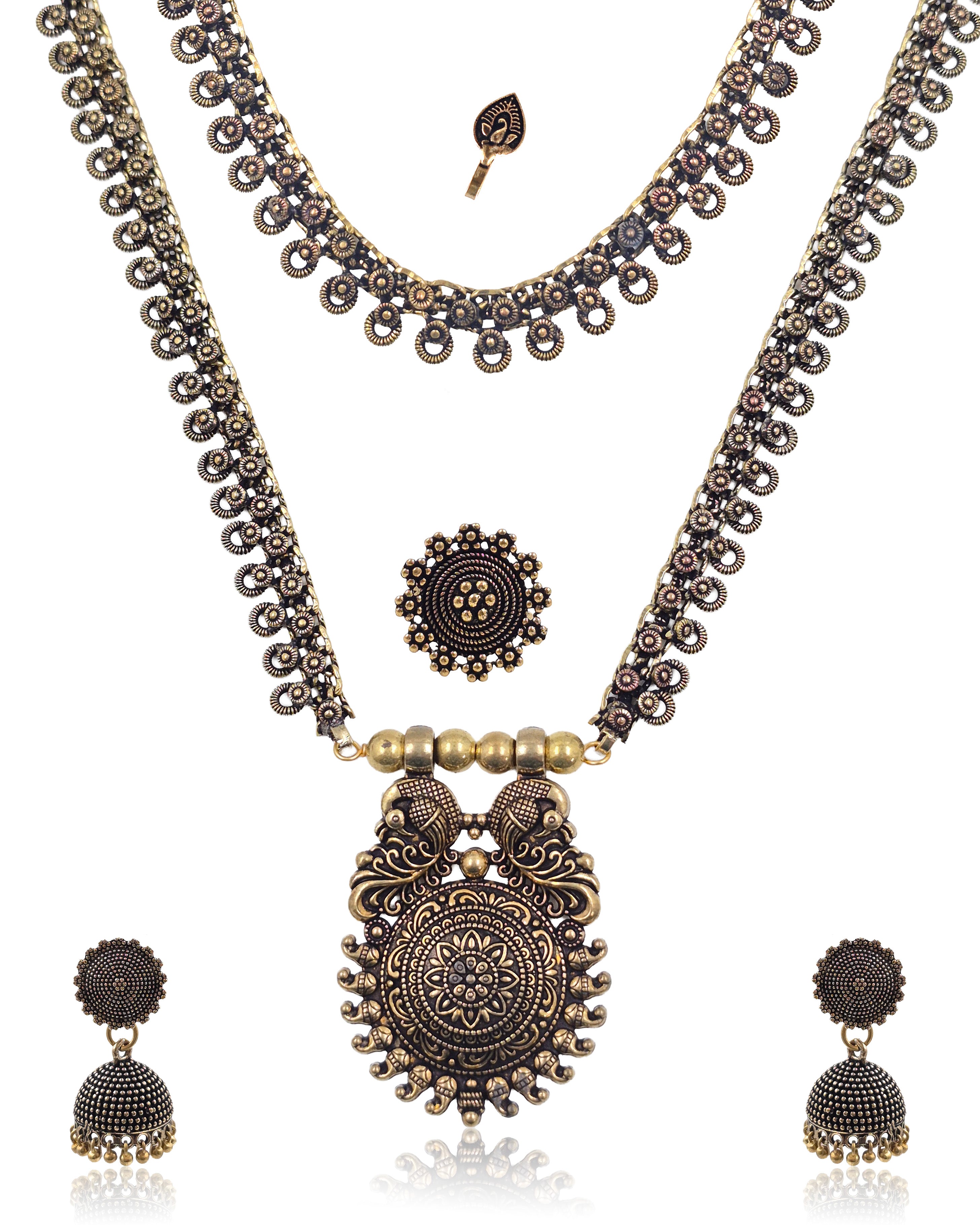Tanya Oxidised Golden Jewellery Set Combo