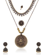 Load image into Gallery viewer, Oxidised Golden Jewellery Set