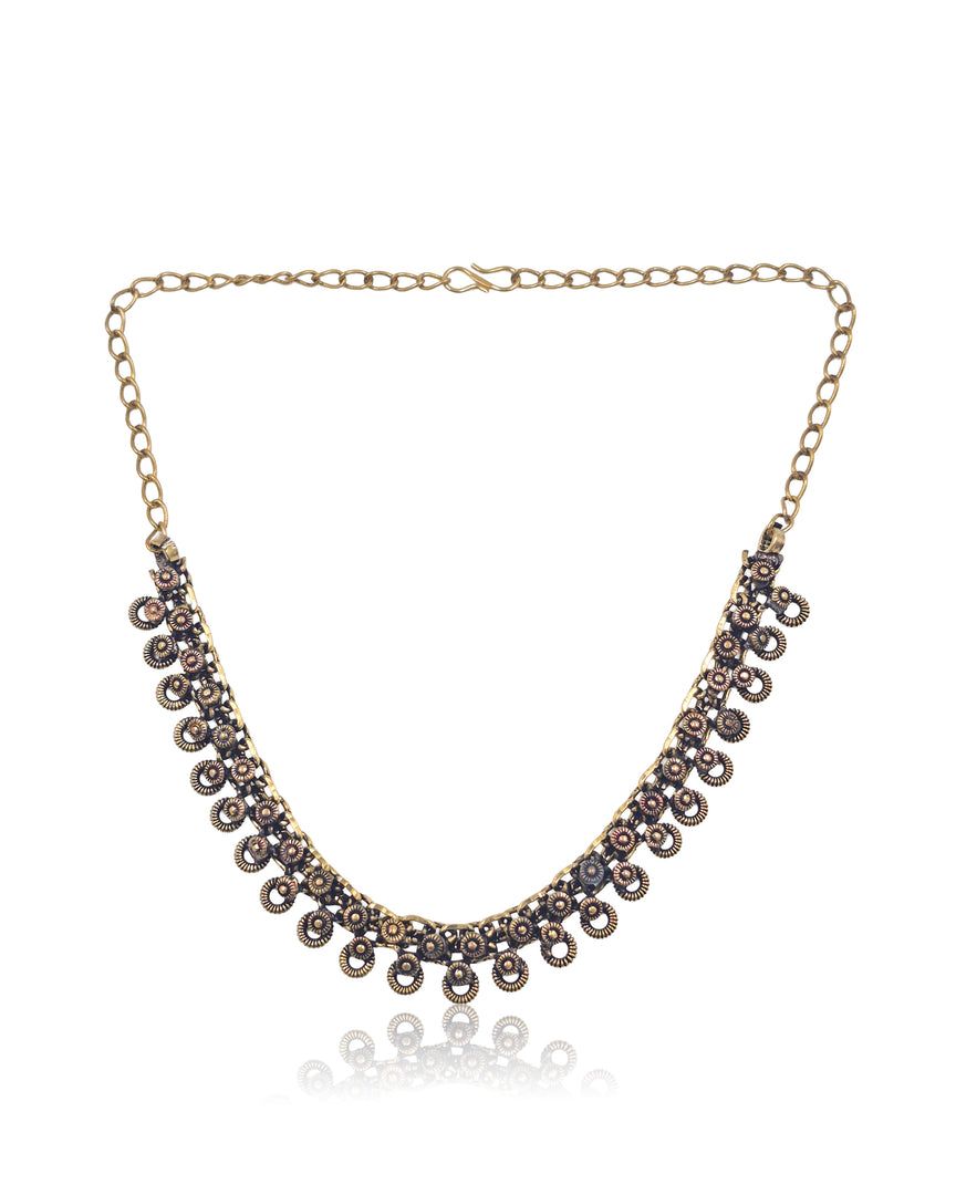 Oxidised Golden Jewellery Set