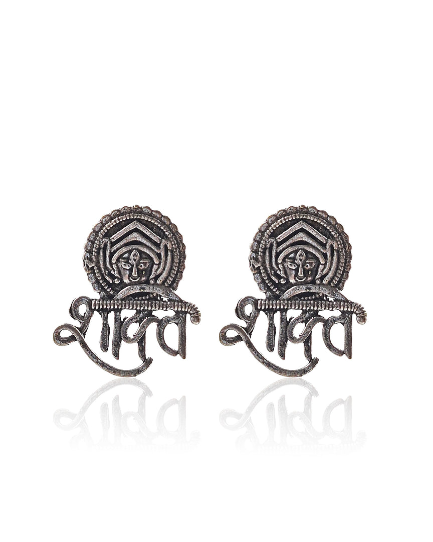 SHAKTI SILVER LOOKALIKE STUD EARRINGS