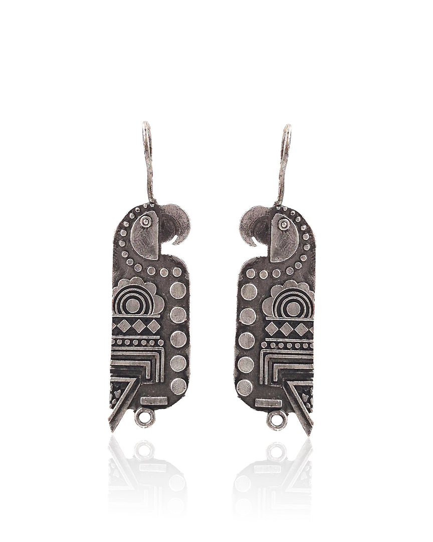 PARROT SILVER LOOKALIKE STUD EARRINGS
