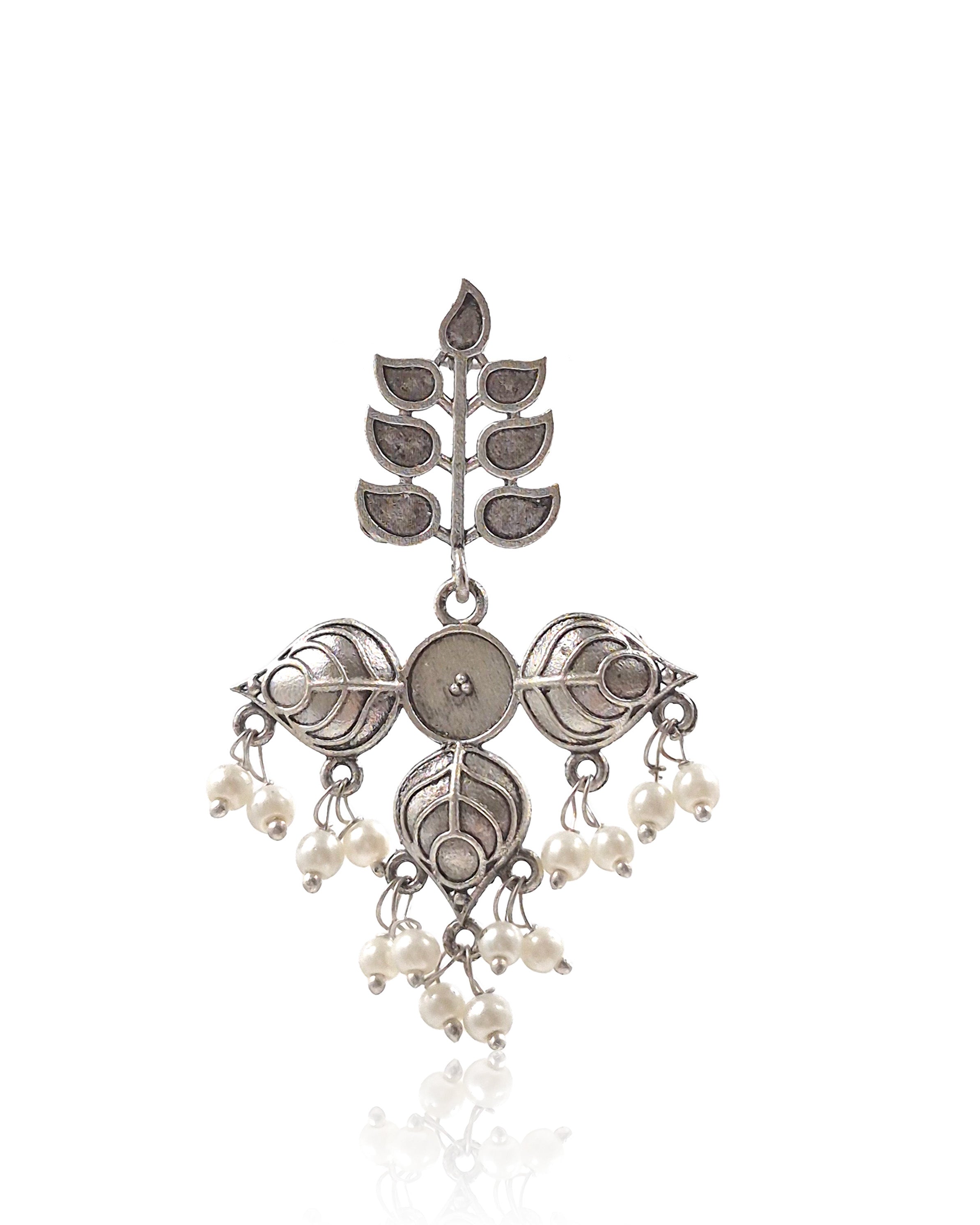 NIHARA OXIDISED DANGLER EARRINGS