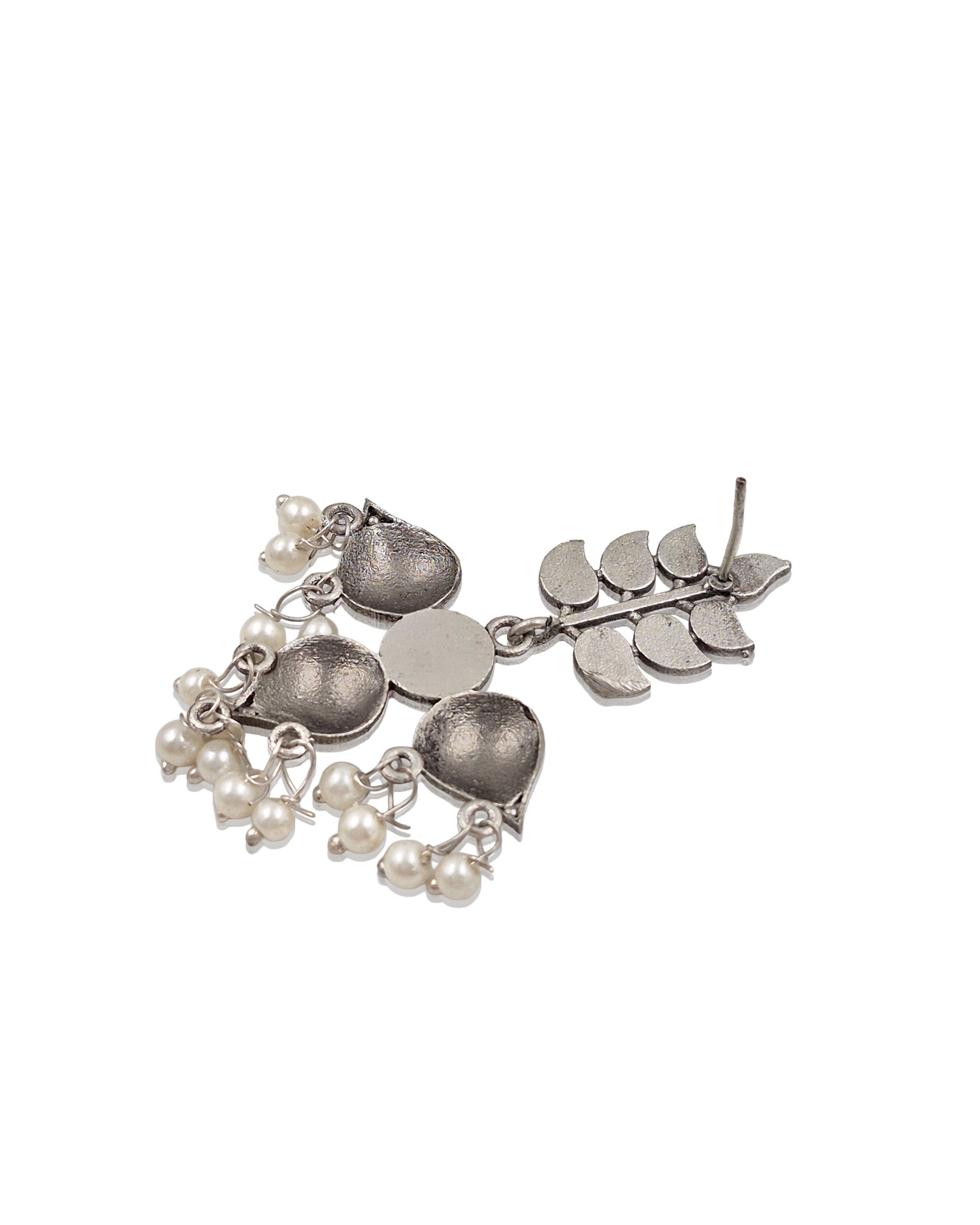 NIHARA OXIDISED DANGLER EARRINGS