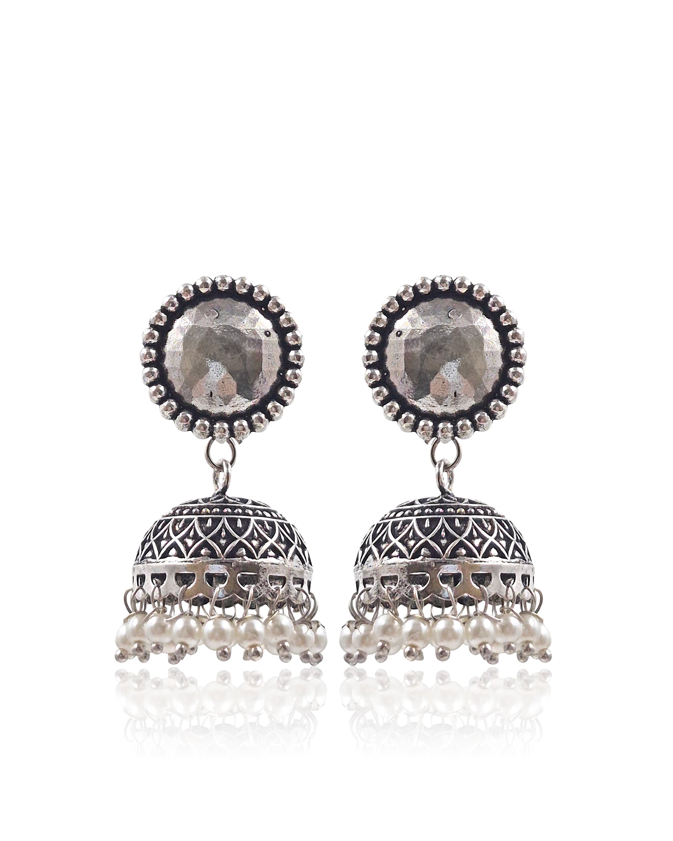KRUTIKA OXIDISED JHUMKHA