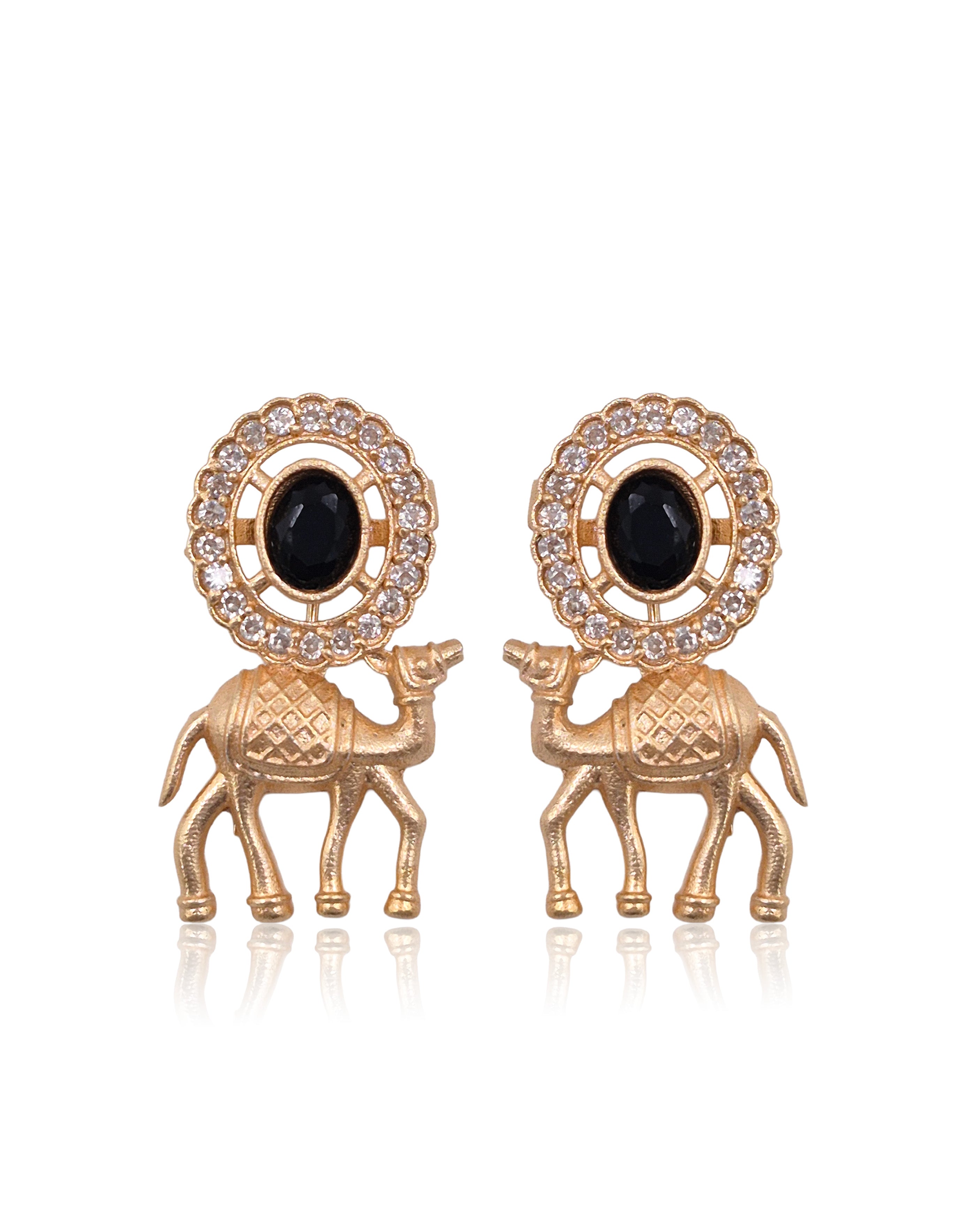 Rosegold Stone Stud Earrings