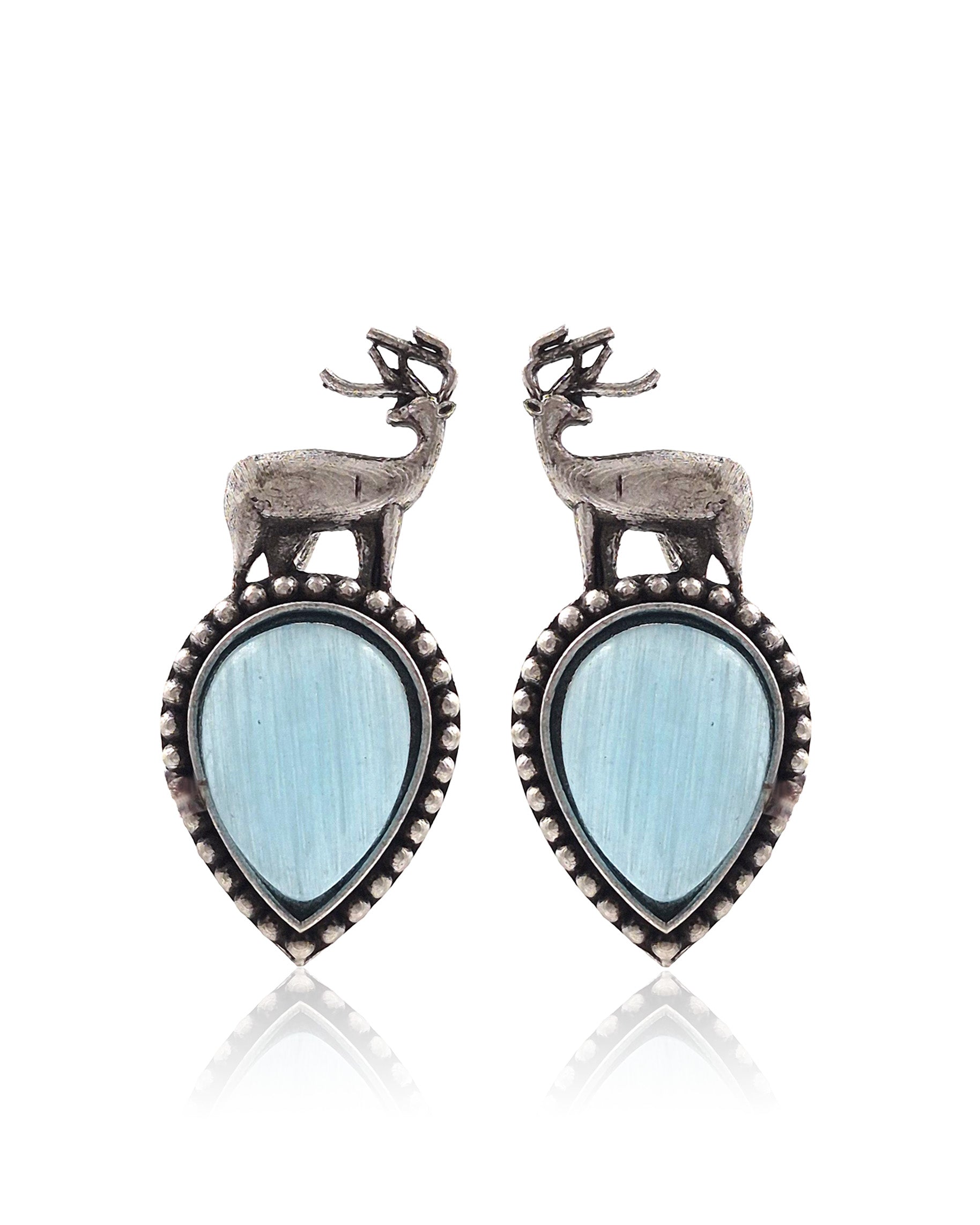 DEER OXIDISED STUD EARRINGS