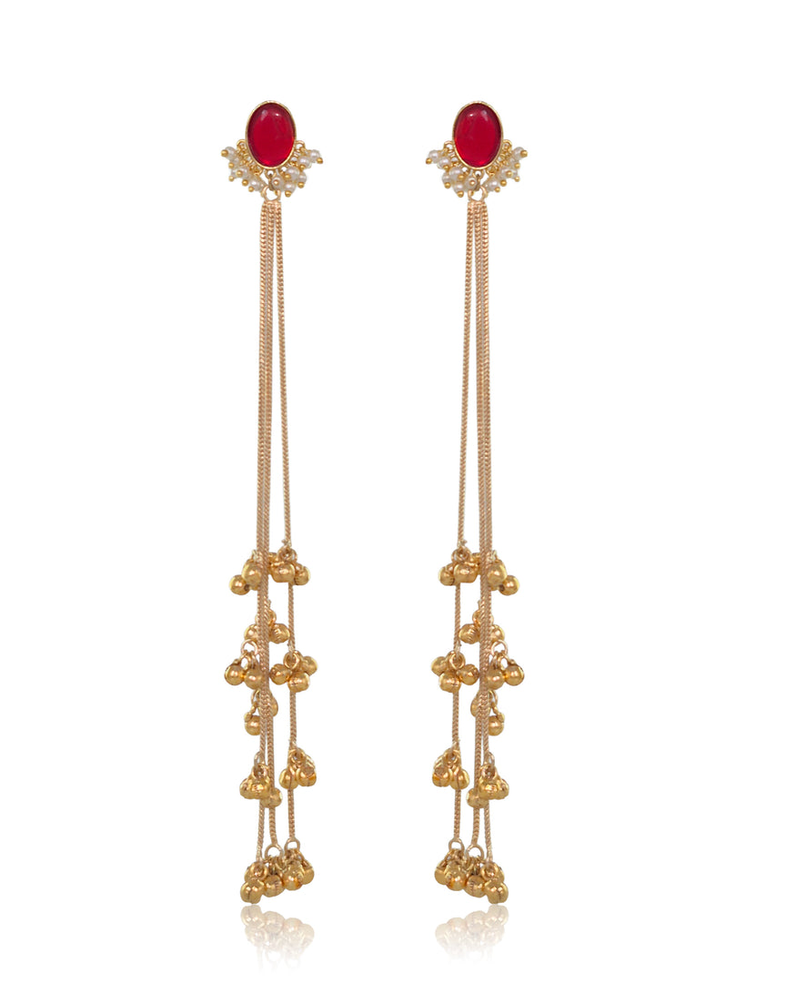 Noor Kashmiri Earrings worn styling shot - Naman Arts