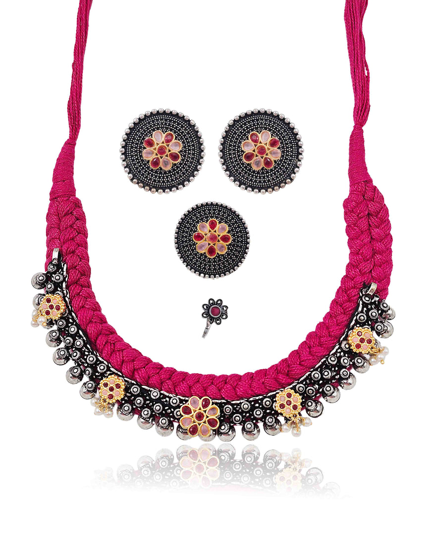 Navya Threaded Jewellery Set