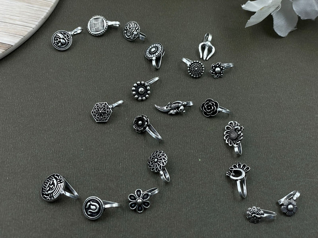VIDHI OXIDISED CLIP ON NOSEPIN COMBO OF 20